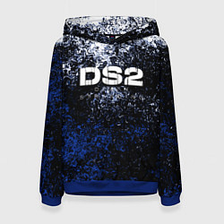 Толстовка-худи женская Deathstranding 2 брызги красок, цвет: 3D-синий