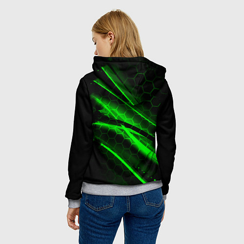 Женская толстовка Starcraft 2 кислотные соты линии / 3D-Меланж – фото 4