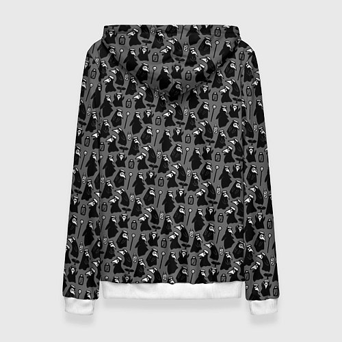 Женская толстовка Чумной доктор - паттерн / 3D-Белый – фото 2