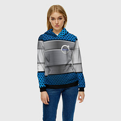 Толстовка-худи женская Volvo metal steel, цвет: 3D-черный — фото 2