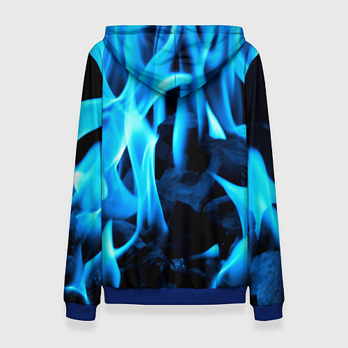 Женская толстовка Синий огонь текстура / 3D-Синий – фото 2