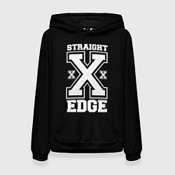 Толстовка-худи женская Straight edge SXE, цвет: 3D-черный