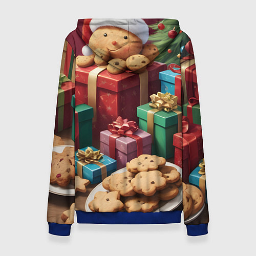 Женская толстовка Рождественское печенье / 3D-Синий – фото 2