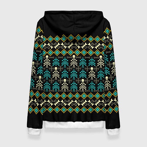 Женская толстовка Танцующий скелет на Рождество / 3D-Белый – фото 2