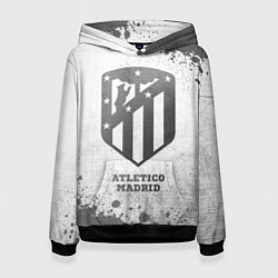 Толстовка-худи женская Atletico Madrid - white gradient, цвет: 3D-черный