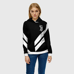 Толстовка-худи женская Juventus line white, цвет: 3D-белый — фото 2