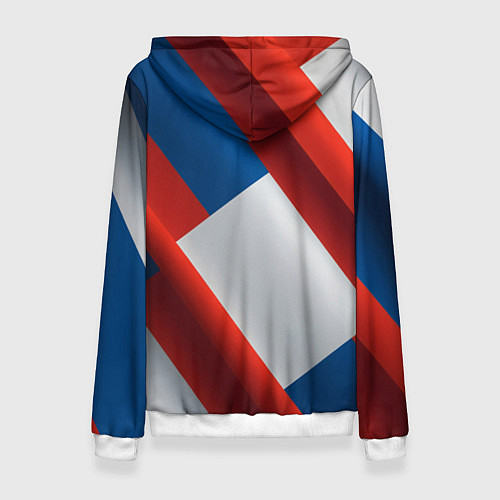 Женская толстовка Цвета флага России, паттерн / 3D-Белый – фото 2
