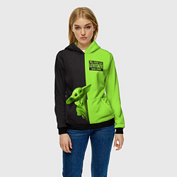 Толстовка-худи женская Child Grogu, цвет: 3D-черный — фото 2