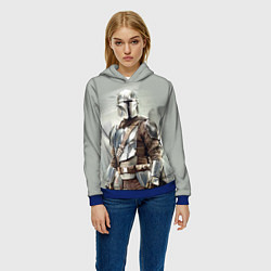Толстовка-худи женская The Mandalorian - Din Djarin, цвет: 3D-синий — фото 2