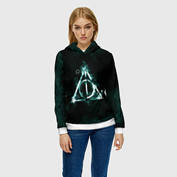 Толстовка-худи женская Дары смерти, цвет: 3D-белый — фото 2