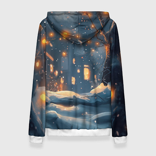 Женская толстовка Маленький человек-паук держит елку / 3D-Белый – фото 2