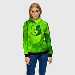 Толстовка-худи женская Danganronpa green poly, цвет: 3D-черный — фото 2