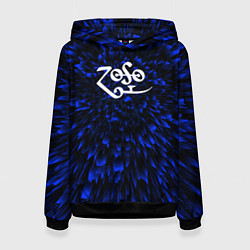 Толстовка-худи женская Led Zeppelin blue energy, цвет: 3D-черный