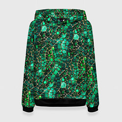 Женская толстовка Змеиная зелёная кожа