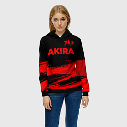 Толстовка-худи женская Akira - red gradient посередине, цвет: 3D-черный — фото 2