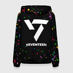 Толстовка-худи женская Seventeen конфети, цвет: 3D-черный