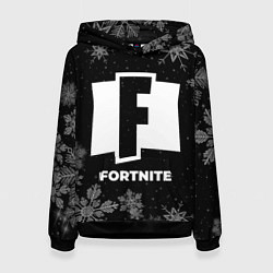 Толстовка-худи женская Снежный Fortnite, цвет: 3D-черный