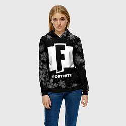 Толстовка-худи женская Снежный Fortnite, цвет: 3D-черный — фото 2