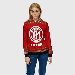 Толстовка-худи женская Inter new year, цвет: 3D-черный — фото 2