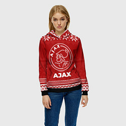 Толстовка-худи женская Новогодний Ajax, цвет: 3D-черный — фото 2