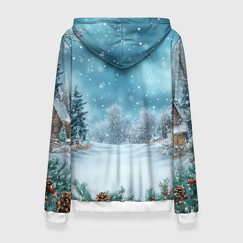 Женская толстовка Новогодний снег / 3D-Белый – фото 2