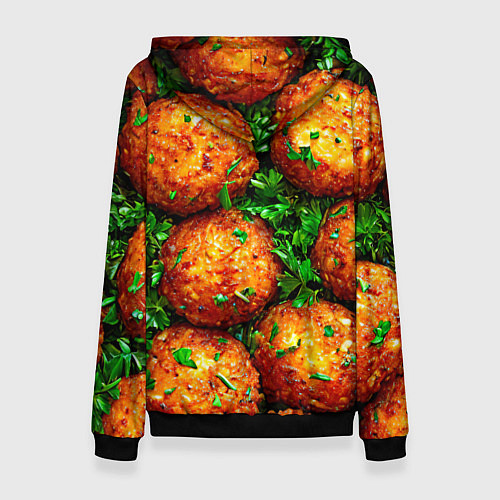 Женская толстовка Котлеты / 3D-Черный – фото 2