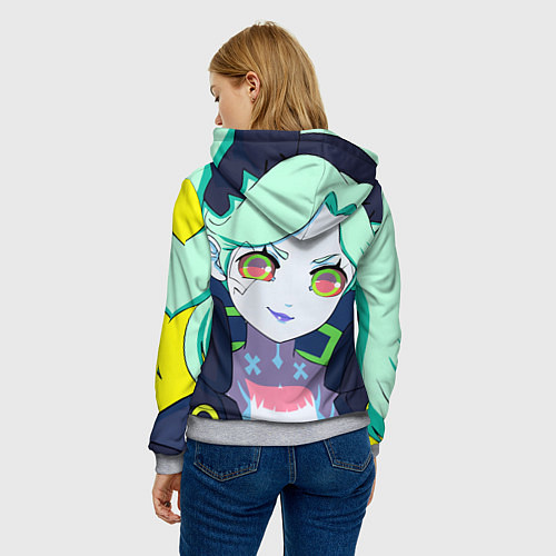 Женская толстовка Ребекка - киберпанк / 3D-Меланж – фото 4