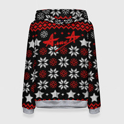 Толстовка-худи женская Алиса новогодний свитер, цвет: 3D-меланж