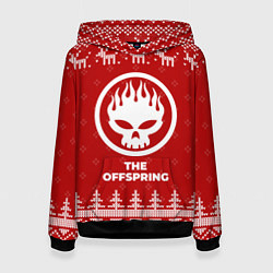 Толстовка-худи женская Новогодний The Offspring с оленями, цвет: 3D-черный