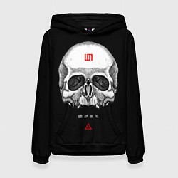 Толстовка-худи женская 30 Seconds to Mars: Логотип черепа, цвет: 3D-черный