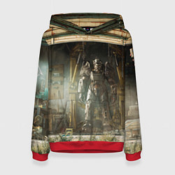 Толстовка-худи женская Fallout - armour garage, цвет: 3D-красный