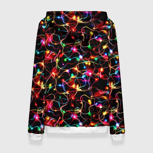 Женская толстовка Новогодние гирлянды / 3D-Белый – фото 2