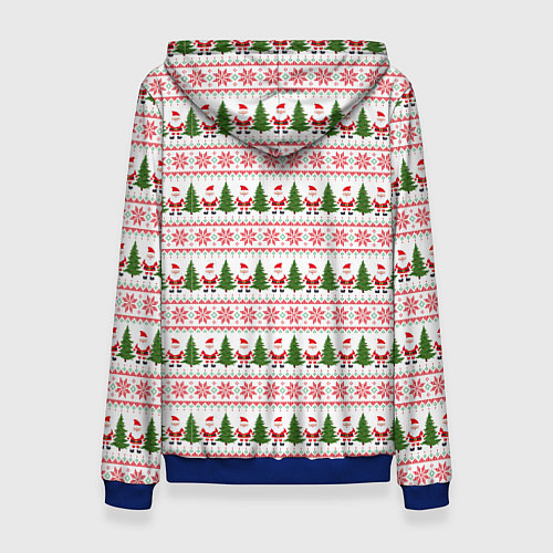 Женская толстовка Дед Мороз и ёлки / 3D-Синий – фото 2