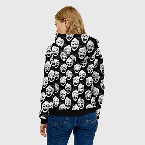 Женская толстовка Funny terrifier clown Art / 3D-Черный – фото 4
