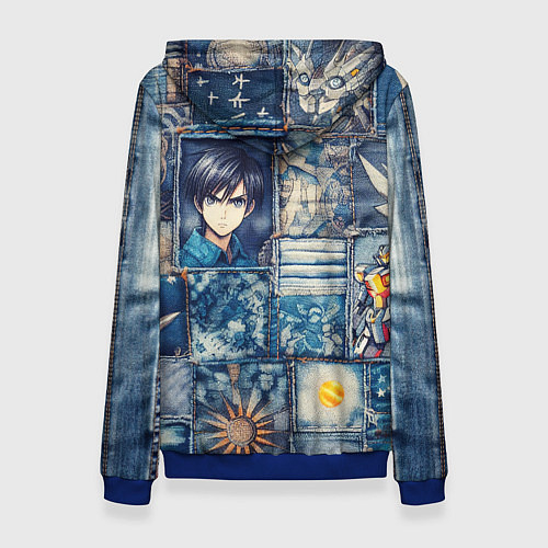 Женская толстовка Аниме микс и пэчворк / 3D-Синий – фото 2