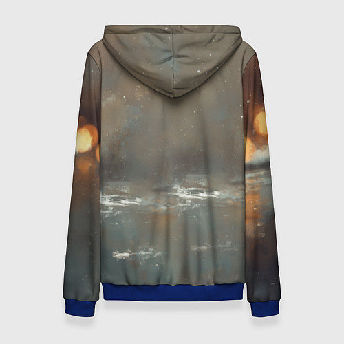 Женская толстовка Новогодняя выдра с кружкой кофе / 3D-Синий – фото 2