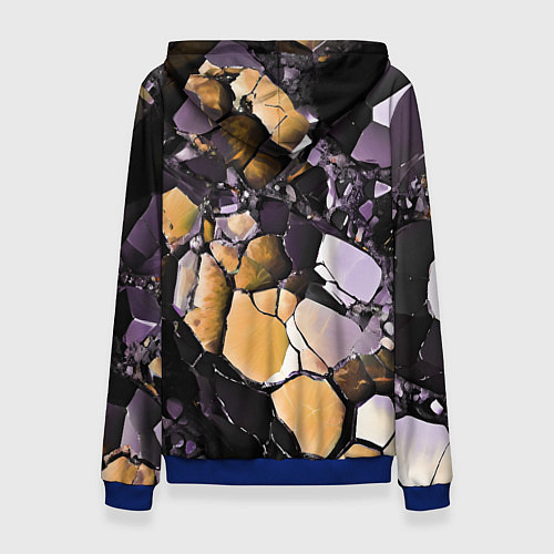 Женская толстовка Чёрно-жёлтый камень / 3D-Синий – фото 2
