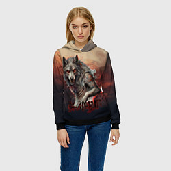 Толстовка-худи женская Оборотень, цвет: 3D-черный — фото 2