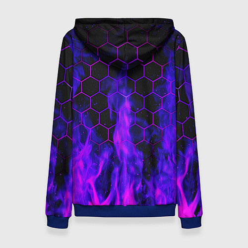 Женская толстовка Неоновый огонь и соты / 3D-Синий – фото 2