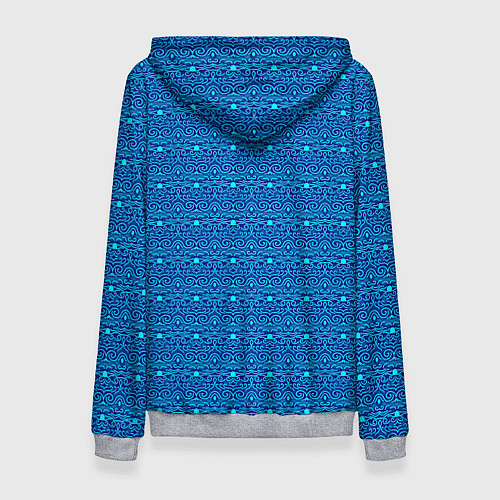 Женская толстовка Сине-голубой узор / 3D-Меланж – фото 2