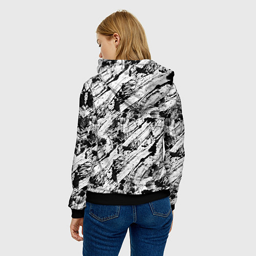 Женская толстовка Гранж текстура отпечатки краски / 3D-Черный – фото 4