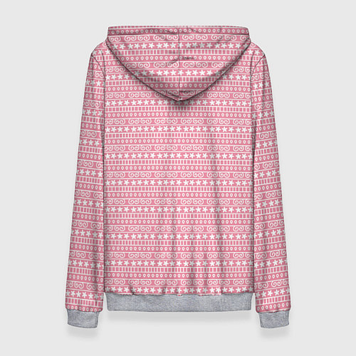 Женская толстовка Розовый с белым простой узор / 3D-Меланж – фото 2