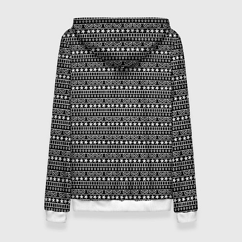 Женская толстовка Чёрно-белый простой узор / 3D-Белый – фото 2