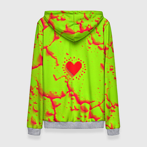 Женская толстовка Сердечко на кислотном фоне / 3D-Меланж – фото 2