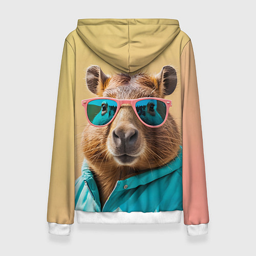 Женская толстовка Модная капибара в отпуске / 3D-Белый – фото 2