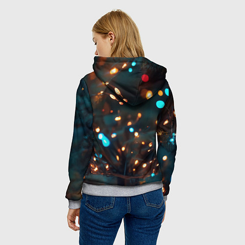 Женская толстовка Новогодняя рыжая лисица / 3D-Меланж – фото 4