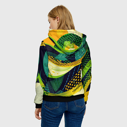 Женская толстовка Змеиный паттерн / 3D-Черный – фото 4