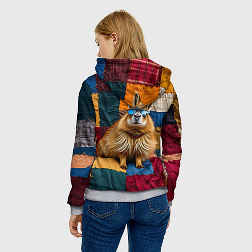 Женская толстовка Яркий пэчворк с капибарой / 3D-Меланж – фото 4