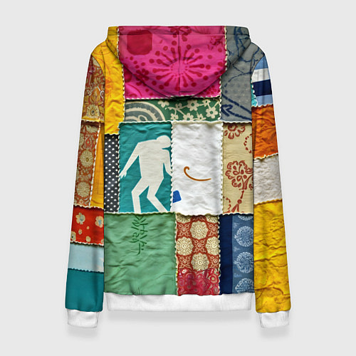 Женская толстовка Пэчворк с человечком / 3D-Белый – фото 2