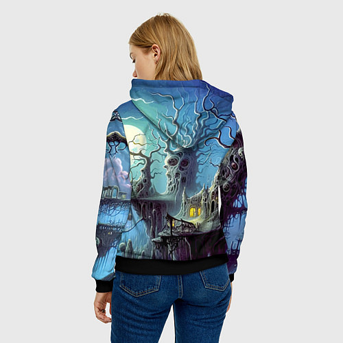 Женская толстовка Коттедж ведьмы - нейроарт фантазия / 3D-Черный – фото 4
